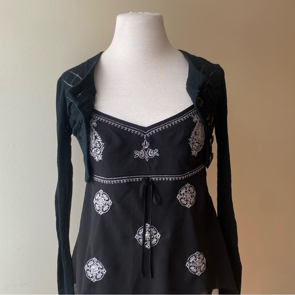 Vintage y2k embroidered babydoll top - Picture 2 of 8